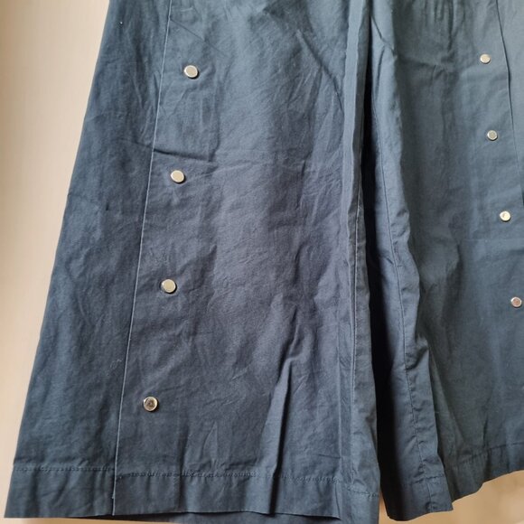 ZARA WOMAN Dark Blue Wide Leg Culottes with Snap Buttons Size XS - Picture 3 of 9
